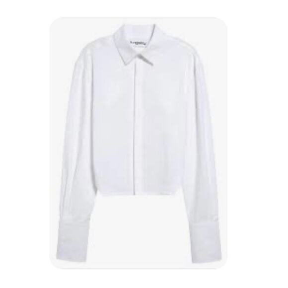 K.NGSLEY Vincent White V-Back Button Up Shirt - Size Small (new) - Picture 2 of 9